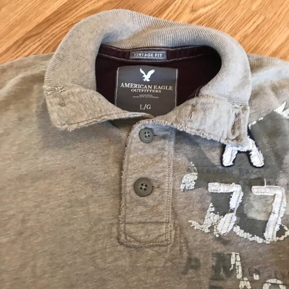 American Eagle Men's Size L Grey Graphic Vintage Fit Long Sleeve Sweatshirt Y2K - Picture 10 of 12